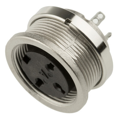 Amphenol Industrial, C 091 A 3 Pole M16 Din Socket, DIN 41524, 4A, 300 V IP40, Screw Lock, Female, Panel Mount