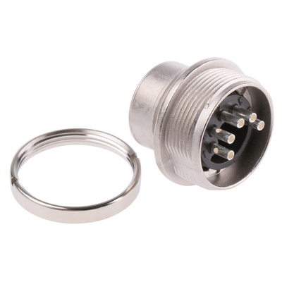 Amphenol Industrial, C 091 A 5 Pole M16 Din Plug, DIN 41524, 4A, 100 V IP40, Bayonet, Male, Panel Mount