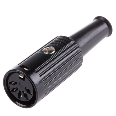 RS PRO 5 Pole Din Socket, 1A, 100 V ac, Push Lock, Female, Cable Mount