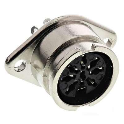 RS PRO 8 Pole Din Socket, 1A, 100 V ac, Bayonet, Female, Chassis Mount