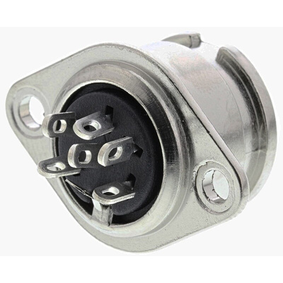 RS PRO 6 Pole Din Socket, 1A, 100 V ac, Bayonet, Female, Chassis Mount
