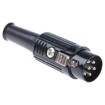 RS PRO 6 Pole Din Plug, 1A, 100 V ac, Push Lock, Male, Cable Mount