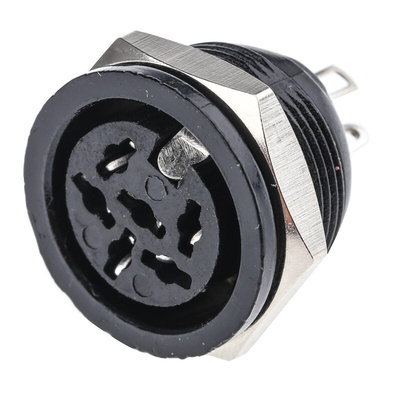 RS PRO 6 Pole Din Socket, 4A, 100 V ac, Female, Panel Mount