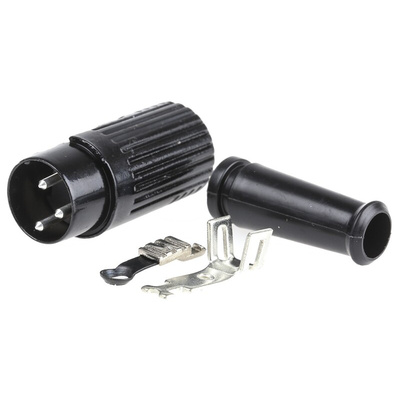 RS PRO 3 Pole Din Plug, 1A, 100 V ac, Push Lock, Male, Cable Mount