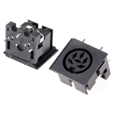 RS PRO 6 Pole Right Angle Din Socket, 2A, 100 V ac, Push-In, Female, Through Hole