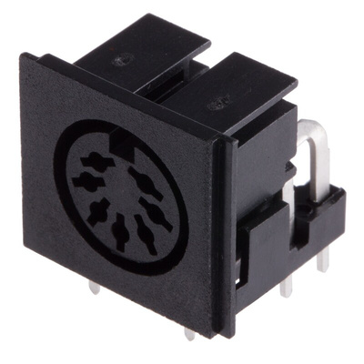RS PRO 7 Pole Right Angle Din Socket, 2A, 100 V ac, Push-In, Female, Through Hole
