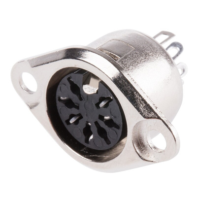 RS PRO 7 Pole Din Socket, 1A, 100 V ac, Push Lock, Female, Chassis Mount