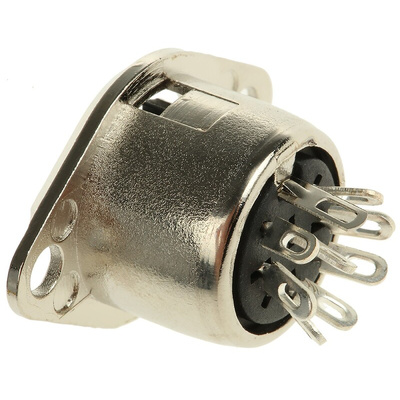 RS PRO 8 Pole Din Socket, 1A, 100 V ac, Push Lock, Female, Chassis Mount