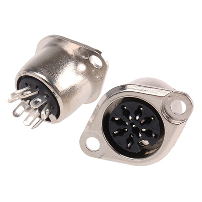 RS PRO 8 Pole Din Socket, 1A, 100 V ac, Push Lock, Female, Chassis Mount