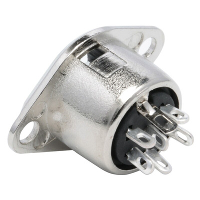 RS PRO 6 Pole Din Socket, 1A, 100 V ac, Push Lock, Female, Chassis Mount