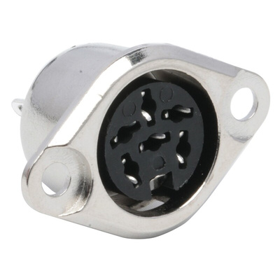 RS PRO 6 Pole Din Socket, 1A, 100 V ac, Push Lock, Female, Chassis Mount