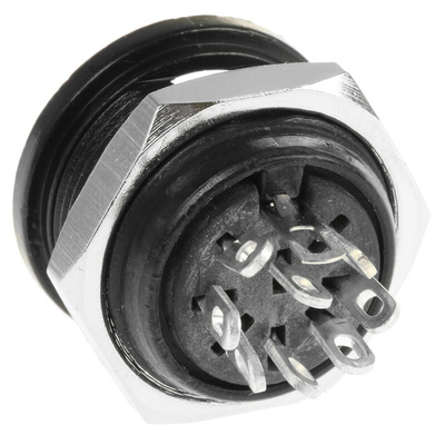 RS PRO 8 Pole Din Socket, 4A, 100 V ac, Female, Panel Mount
