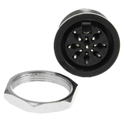 RS PRO 8 Pole Din Socket, 4A, 100 V ac, Female, Panel Mount
