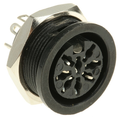 RS PRO 8 Pole Din Socket, 4A, 100 V ac, Female, Panel Mount