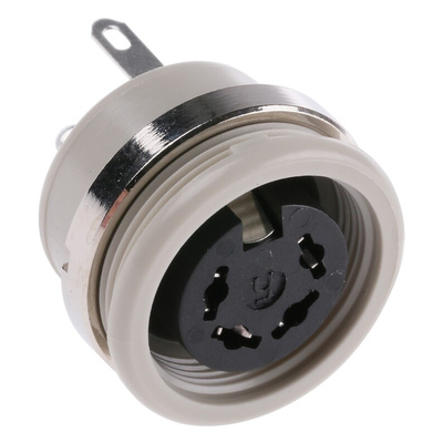 Hirschmann, MAB 4 Pole Din Socket, DIN EN 60 130-09, 4A, 34 V ac/dc IP30, Screw Lock, Female, Panel Mount