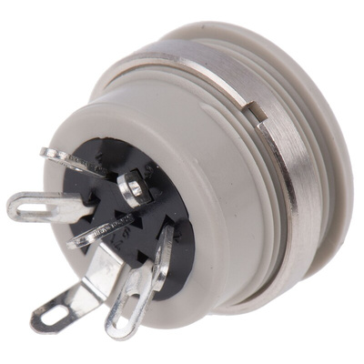 Hirschmann, MAB 6 Pole Din Socket, DIN 45322, 4A, 34 V ac/dc IP30, Screw Lock, Female, Panel Mount