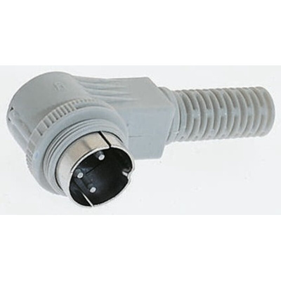 Hirschmann, MAWI 6 Pole Right Angle Din Plug, DIN 45322, 4A, 34 V ac/dc IP30, Screw Lock, Male, Cable Mount