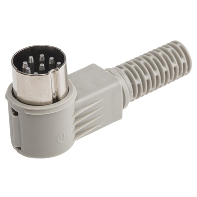 RS PRO 8 Pole Right Angle Din Plug, 4A, 34 V ac/dc IP40, Male, Cable Mount