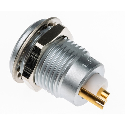 Lemo, 1S 1 Pole Din Socket, 12A, Female, Panel Mount