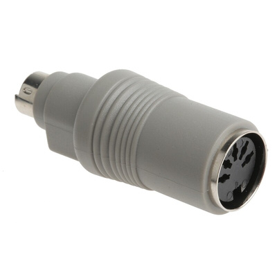 RS PRO 49.5mm Male 6 Pin Mini DIN to Female 5 Pin DIN Grey KVM Mixed Cable Assembly