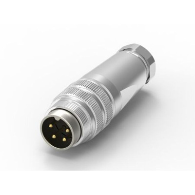 RS PRO 4 Pole M16 Din, 5A, 250 V IP67, Screw Lock, Male, Cable Mount