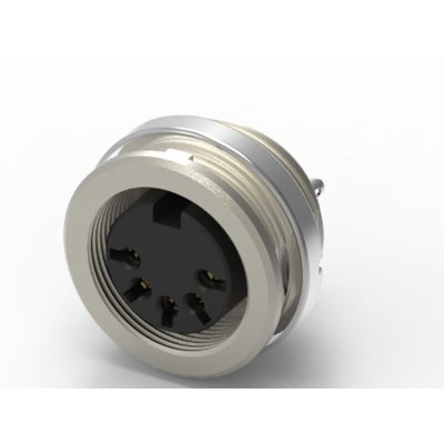 RS PRO 5 Pole Din, 5A, 250 V IP40, Screw Lock, Female, Panel Mount