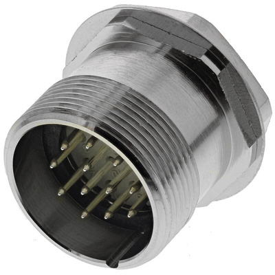 Lapp, R 12 Pole Din Plug, 7.5A, 1.5 kV IP65, Screw Lock, Male, Through Hole