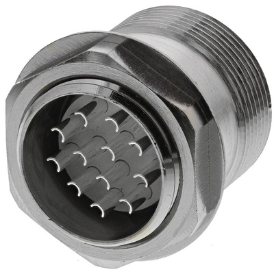 Lapp, R 12 Pole Din Plug, 7.5A, 1.5 kV IP65, Screw Lock, Male, Through Hole