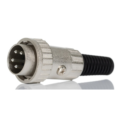 RS PRO 4 Pole Din Plug, Twist Lock, Male, Cable Mount