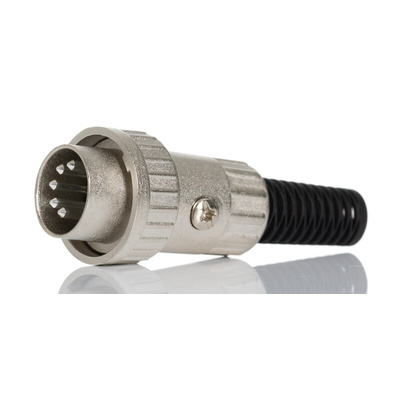 RS PRO 5 Pole Din Plug, Twist Lock, Male, Cable Mount