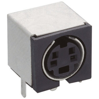 Lumberg 6 Pole Right Angle Miniature Din Socket, 1A, 100 V ac, Female, Through Hole
