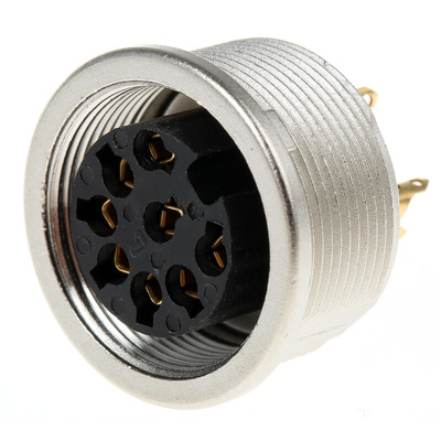 Lumberg, KFV 8 Pole M16 Din Socket, DIN EN 60529, 5A, 60 V ac IP40, Female, Panel Mount