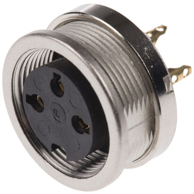 Lumberg 3 Pole Din Socket, DIN EN 60529, 5A, 250 V ac IP68, Female, Panel Mount