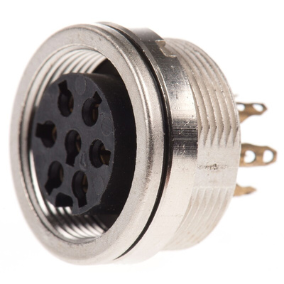 Lumberg 7 Pole Din Socket, DIN EN 60529, 5A, 250 V ac IP68, Female, Panel Mount
