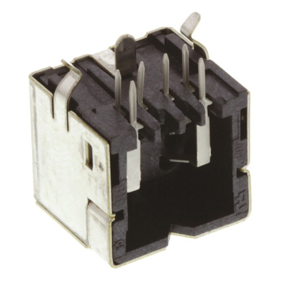 TE Connectivity 6 Pole Right Angle Miniature Din Socket, 1A, 30 V ac, Female, Through Hole