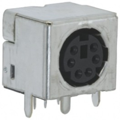 TE Connectivity 6 Pole Right Angle Din Socket, 1A, 30 V ac, Female, Through Hole