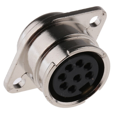 RS PRO 8 Pole Din Socket, 2A, 100 V ac, Twist Lock, Female, Panel Mount