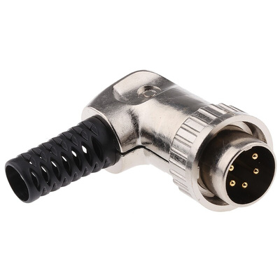 RS PRO 5 Pole Right Angle Din Plug, 2A, 100 V, Quick Connect, Male, Cable Mount