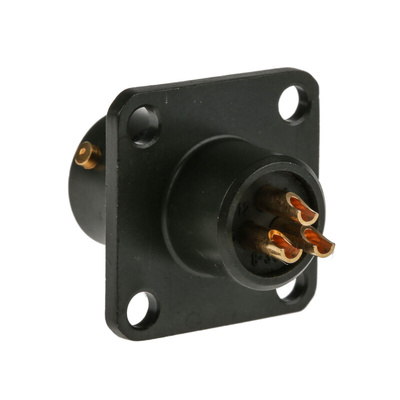 Amphenol Limited, 62GB 3 Way Box Mount MIL Spec Circular Connector Receptacle, Socket Contacts,Shell Size 8, Bayonet