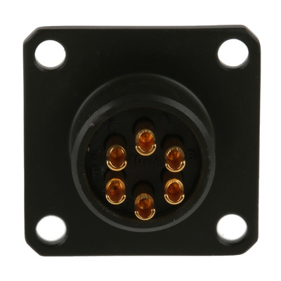 Amphenol Limited, 62GB 6 Way Box Mount MIL Spec Circular Connector Receptacle, Socket Contacts,Shell Size 10, Bayonet
