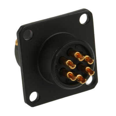 Amphenol Limited, 62GB 6 Way Box Mount MIL Spec Circular Connector Receptacle, Socket Contacts,Shell Size 10, Bayonet