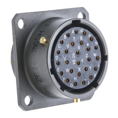 Amphenol Limited, 62GB 26 Way Box Mount MIL Spec Circular Connector Receptacle, Socket Contacts,Shell Size 16, Bayonet
