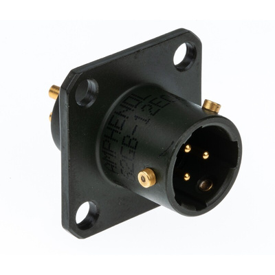 Amphenol Limited, 62GB 3 Way Box Mount MIL Spec Circular Connector Receptacle, Pin Contacts,Shell Size 8, Bayonet