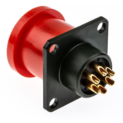 Amphenol Limited, 62GB 6 Way Box Mount MIL Spec Circular Connector Receptacle, Pin Contacts,Shell Size 10, Bayonet