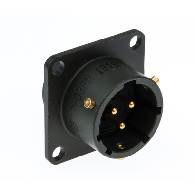 Amphenol Limited, 62GB 3 Way Box Mount MIL Spec Circular Connector Receptacle, Pin Contacts,Shell Size 12, Bayonet