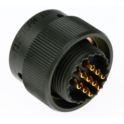 Amphenol Limited, 62GB 10 Way Cable Mount MIL Spec Circular Connector Plug, Pin Contacts,Shell Size 12, Bayonet