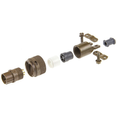 ITT Cannon, KPT 6 Way Cable Mount MIL Spec Circular Connector Plug, Pin Contacts,Shell Size 10, Bayonet Coupling