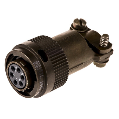 ITT Cannon, KPT 6 Way Cable Mount MIL Spec Circular Connector Plug, Socket Contacts,Shell Size 10, Bayonet Coupling