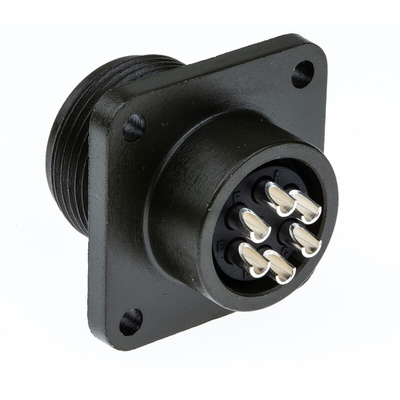 Amphenol Industrial, MS3102A 6 Way Box Mount MIL Spec Circular Connector Receptacle, Socket Contacts,Shell Size 14S,