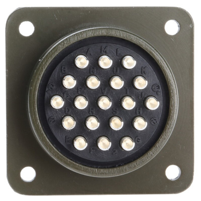 Amphenol Industrial, MS3102A 19 Way Box Mount MIL Spec Circular Connector Receptacle, Pin Contacts,Shell Size 22, Screw